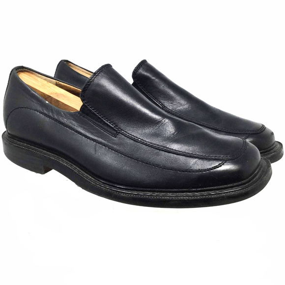 skechers black leather mens shoes